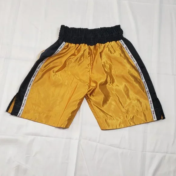 EVO Fitness Golden Satin Fight Kick Martial Arts Boxing Trunks Large NWOT Mens - Picture 3 of 3